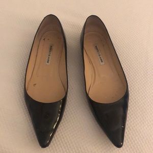 Manolo Blahnik BB flat black patent leather sz 40